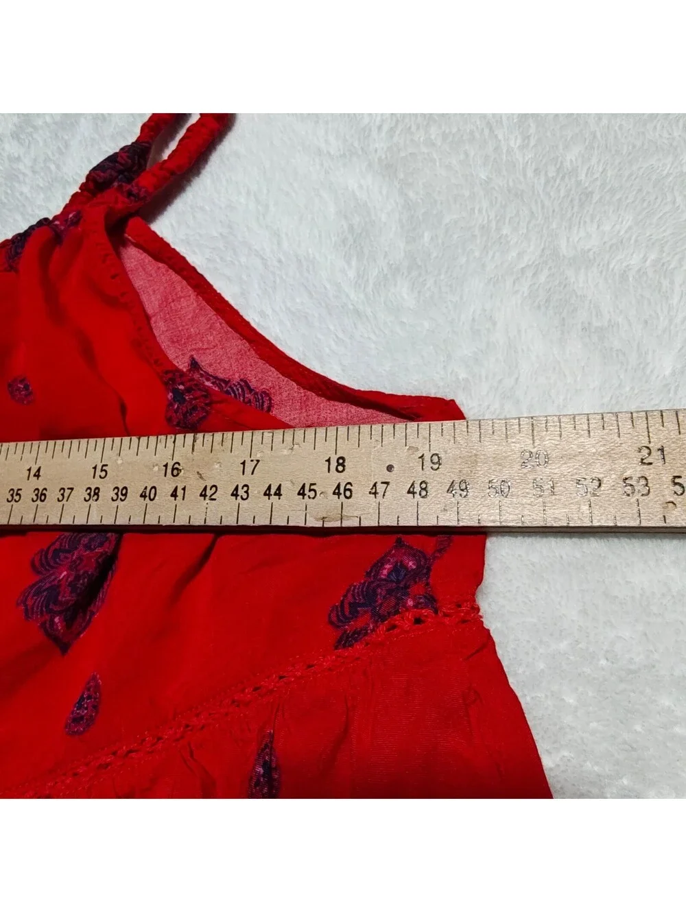 Free People Intimately red and purple paisley tiered flowy mini dress